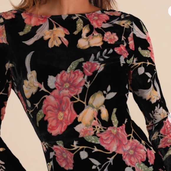 LULU's Flirty Floral Elegant Wedding Formal Event Sexy Sophisticated Maxi Dress - Picture 6 of 6